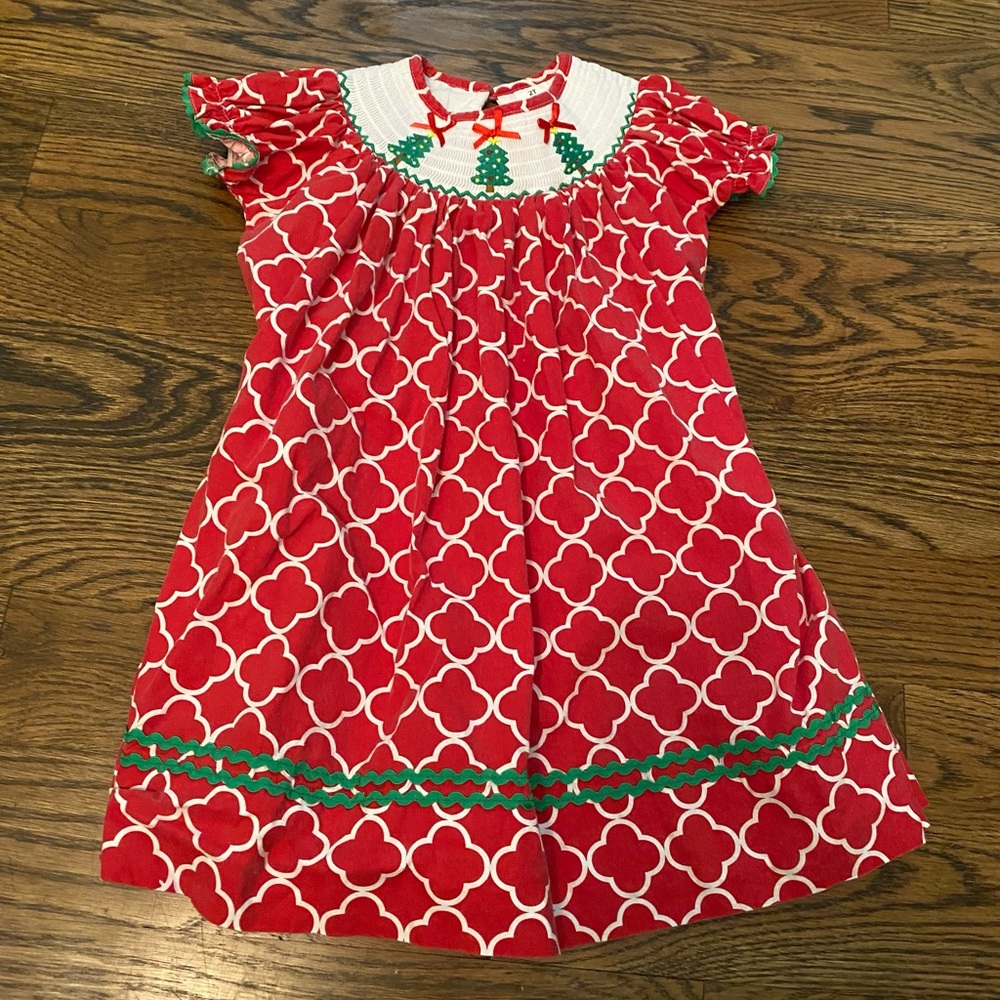 Christmas smocked dress - 2T